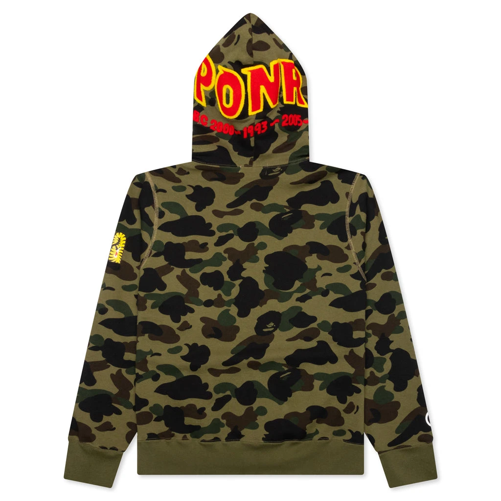 1st Camo 2nd Shark Full Zip Hoodie - Green 4 1st Camo 2nd Shark Full Zip Hoodie - Green - Image 2