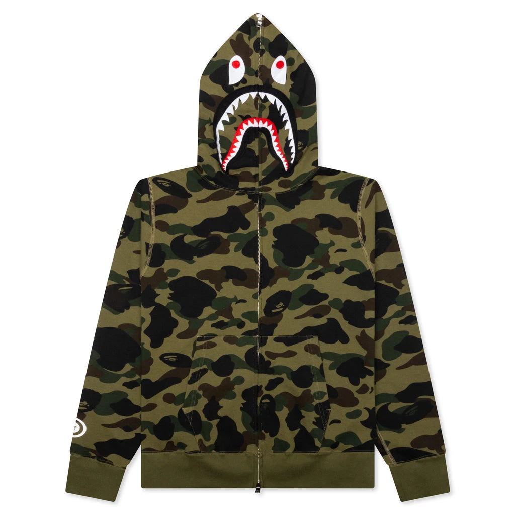 1st Camo 2nd Shark Full Zip Hoodie - Green 3 1st Camo 2nd Shark Full Zip Hoodie - Green