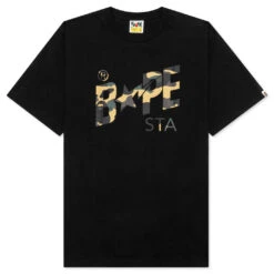 1st Camo Bape STA Tee - Black/Yellow