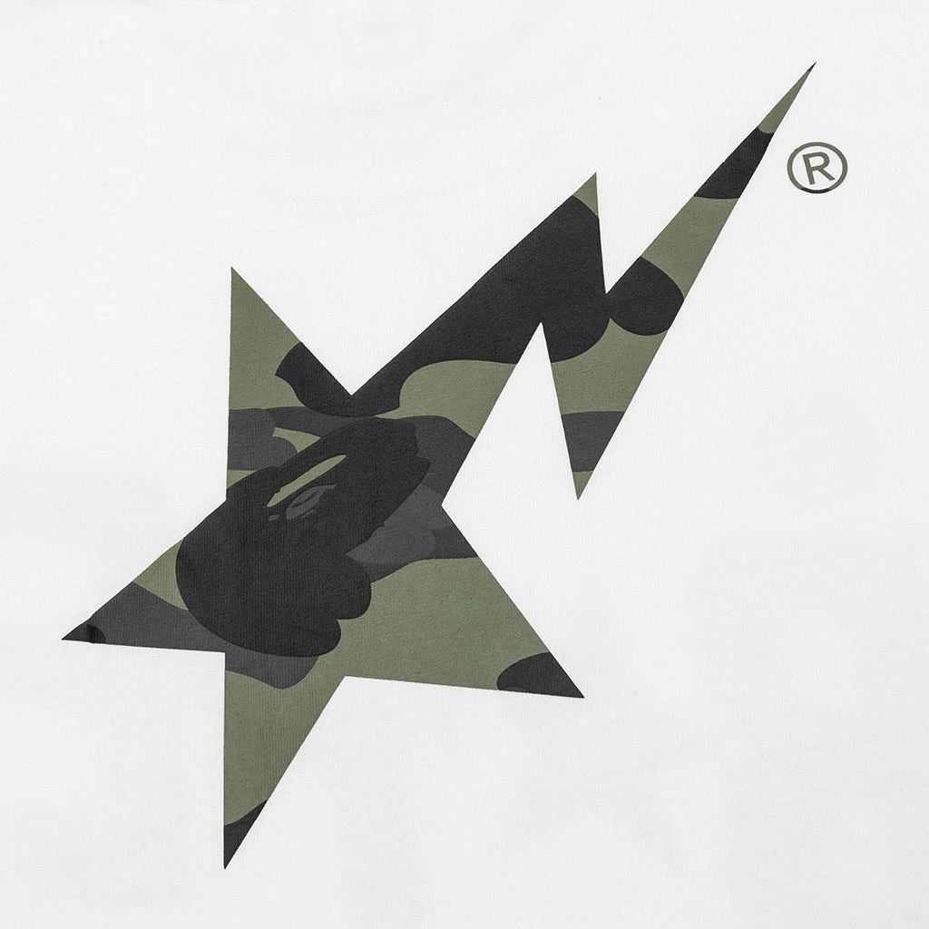 1st Camo Bape STA Tee - White/Green 6 1st Camo Bape STA Tee - White/Green - Image 4