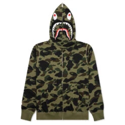 1st Camo Shark Full Zip Hoodie - Green