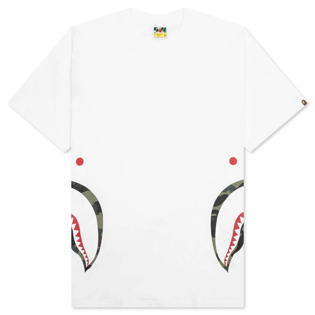 1st Camo Side Shark Tee - White/Green 3 1st Camo Side Shark Tee - White/Green