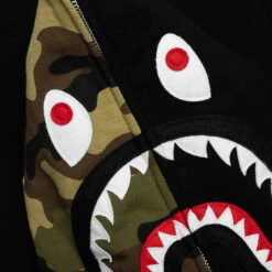 1st Shark Full Zip Hoodie - Black -Feature store 1st Shark Full Zip Hoodie Black Double Check Retail 001ZPK701005M BLK 08 10 25 Feature JA 9