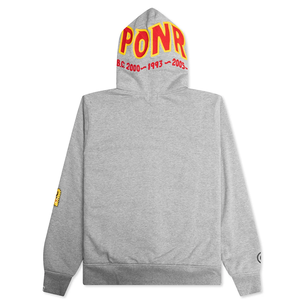 2nd Shark Full Zip Hoodie - Gray 4 2nd Shark Full Zip Hoodie - Gray - Image 2