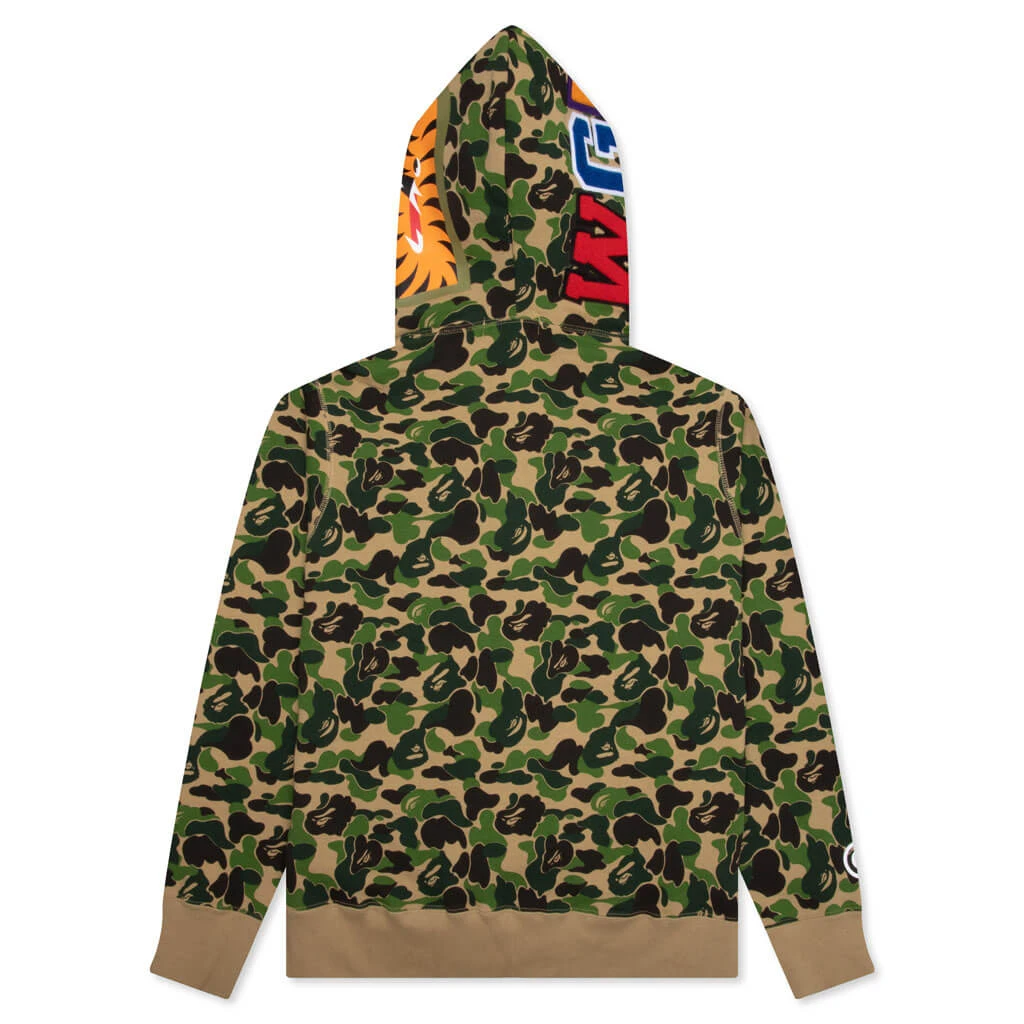Abc Camo Shark Full Zip Hoodie - Green 4 Abc Camo Shark Full Zip Hoodie - Green - Image 2