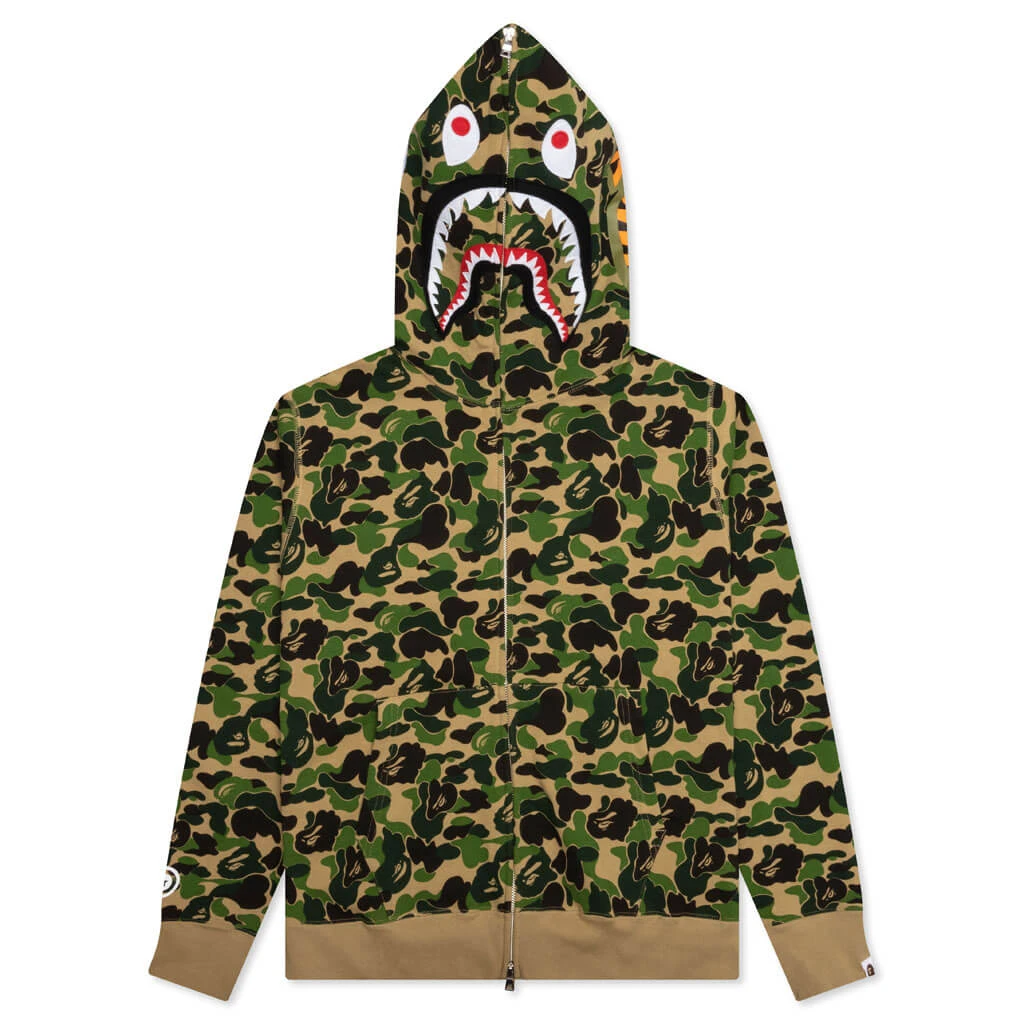 Abc Camo Shark Full Zip Hoodie - Green 3 Abc Camo Shark Full Zip Hoodie - Green