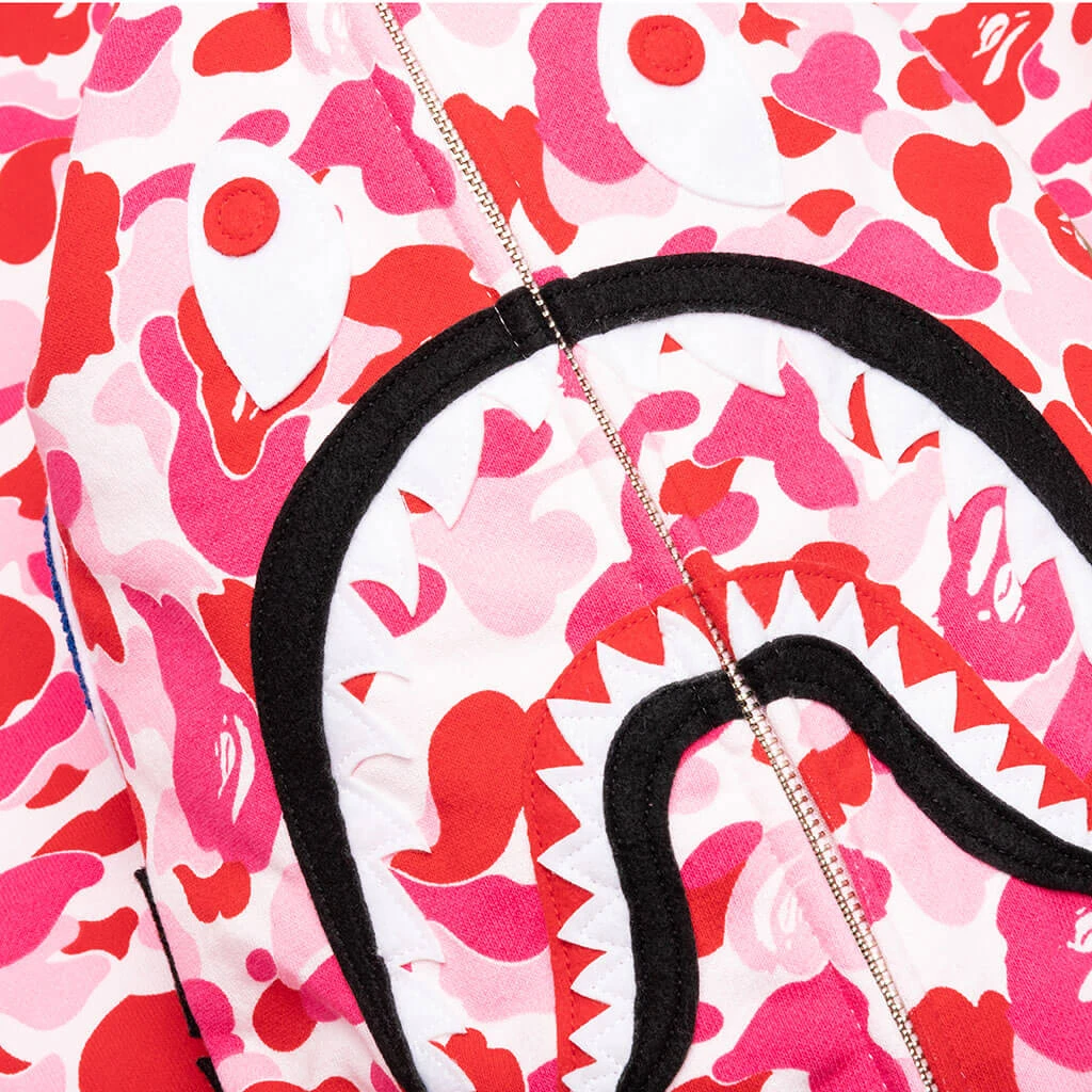 Abc Camo Shark Full Zip Hoodie - Pink 5 Abc Camo Shark Full Zip Hoodie - Pink - Image 3