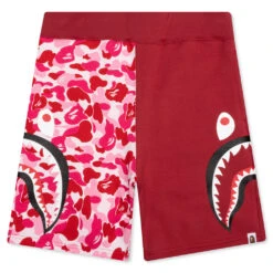 Abc Camo Side Shark Sweat Shorts - Pink