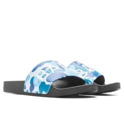 Abc Camo Slide Sandals - Blue -Feature store A Bathing Ape Abc Camo Slide Sandals Blue 001FWJ301010M BLU 06 29 23 Feature VR 6