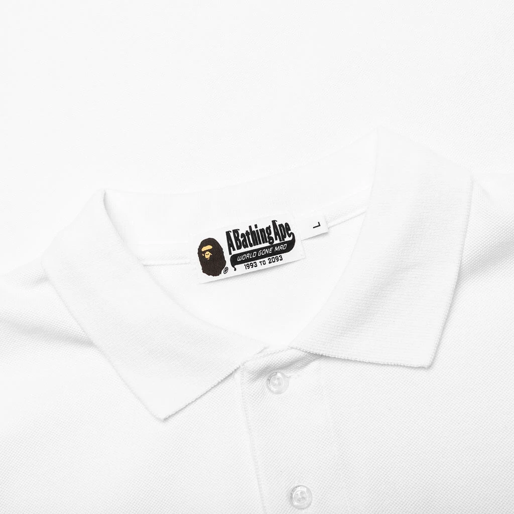 Ape Head One Point Relaxed Fit Polo - White 5 Ape Head One Point Relaxed Fit Polo - White - Image 3