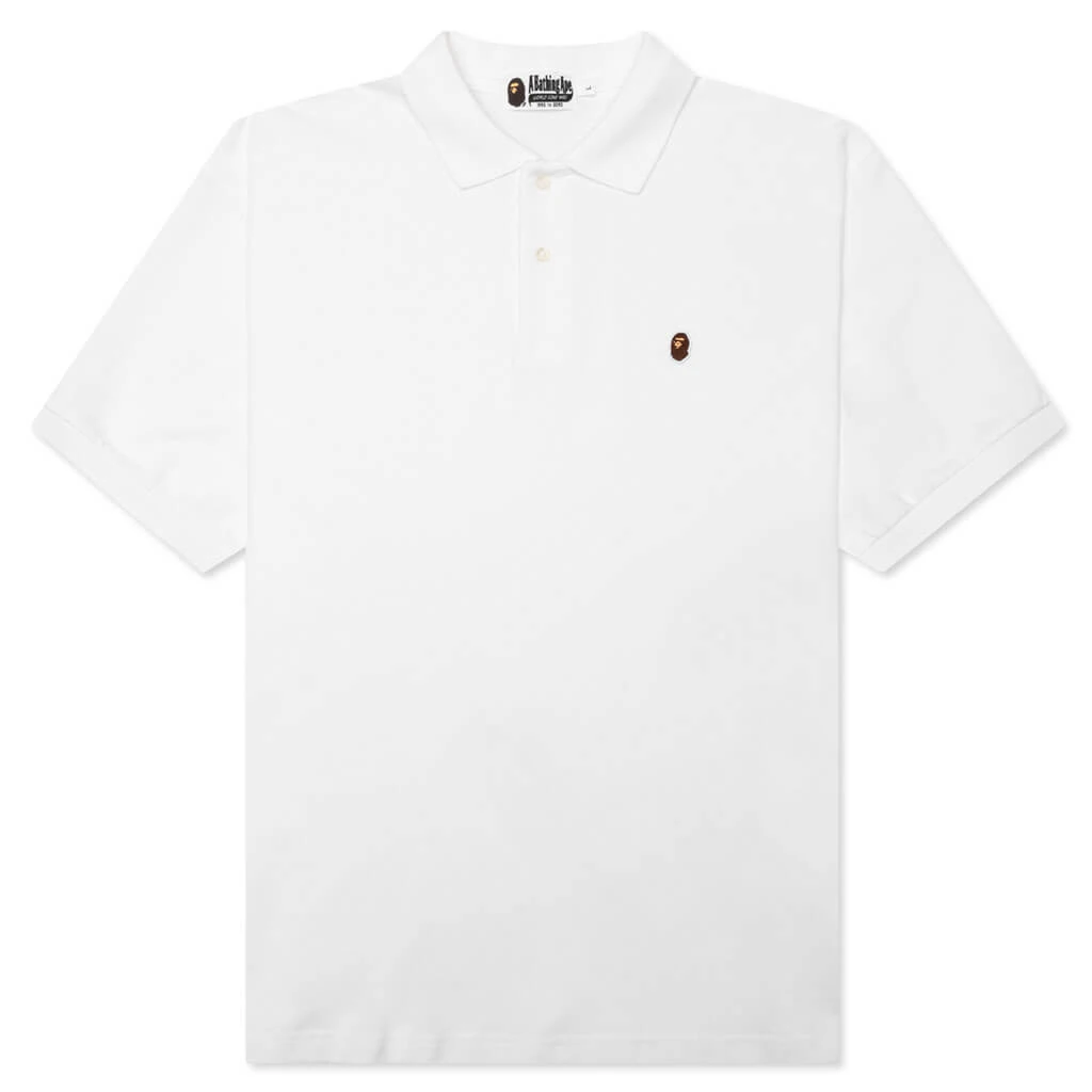 Ape Head One Point Relaxed Fit Polo - White 3 Ape Head One Point Relaxed Fit Polo - White