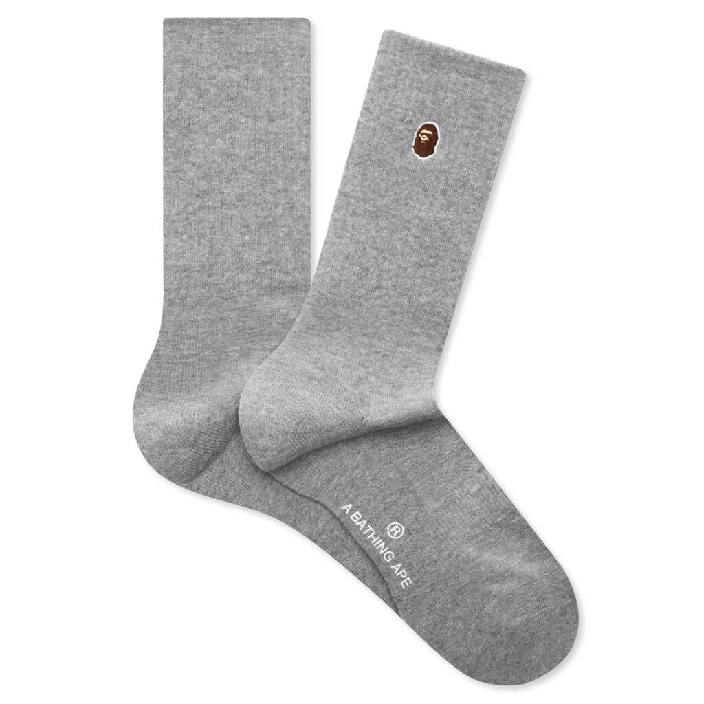 Ape Head One Point Socks - Grey 3 Ape Head One Point Socks - Grey