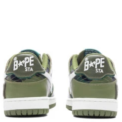 Bape Sk8 Sta #4 - Olive Drab 9 Bape Sk8 Sta #4 - Olive Drab -Feature store A Bathing Ape Bape Sk8 Sta 4 OLD 001FWJ301026IOLD 07 28 23 Feature KN 6