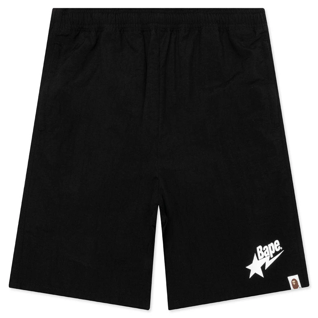 Bape Sta Logo Beach Shorts - Black 3 Bape Sta Logo Beach Shorts - Black