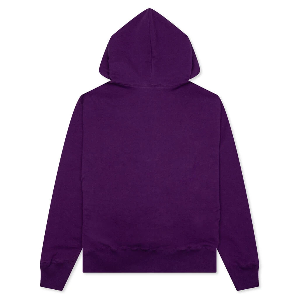 College Relaxed Fit Full Zip Hoodie - Purple 4 College Relaxed Fit Full Zip Hoodie - Purple - Image 2