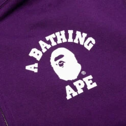 College Relaxed Fit Full Zip Hoodie - Purple 10 College Relaxed Fit Full Zip Hoodie - Purple -Feature store A Bathing Ape College Relaxed Fit Full Zip Hoodie Purple 001ZPJ301018M 04 15 23 Feature KN 7