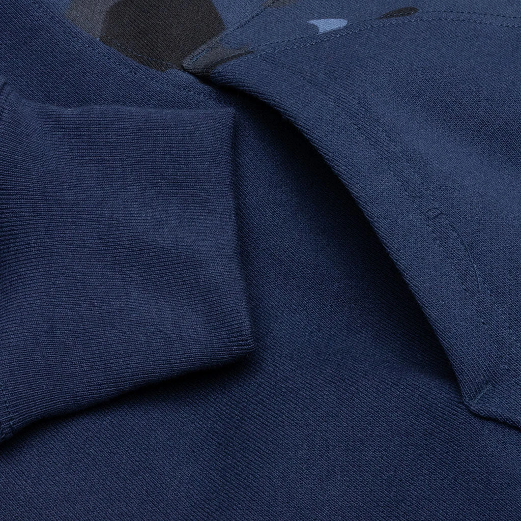 Color Camo College Cutting Relaxed Fit Hoodie - Navy 8 Color Camo College Cutting Relaxed Fit Hoodie - Navy - Image 6