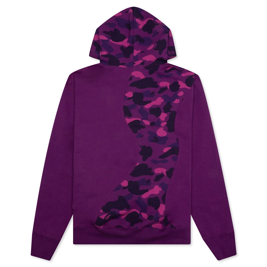 Color Camo College Cutting Relaxed Fit Hoodie - Purple 4 Color Camo College Cutting Relaxed Fit Hoodie - Purple - Image 2