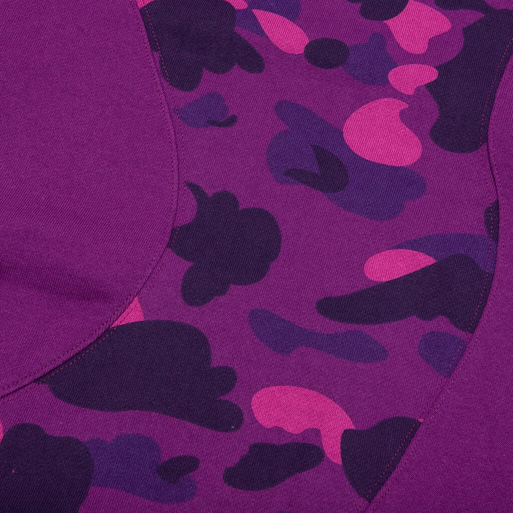 Color Camo College Cutting Relaxed Fit Hoodie - Purple 6 Color Camo College Cutting Relaxed Fit Hoodie - Purple - Image 4