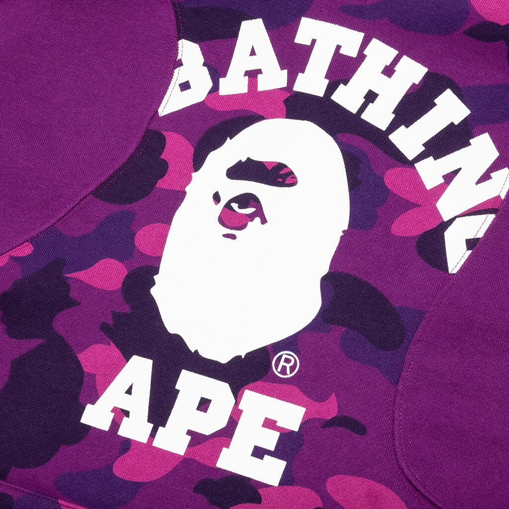 Color Camo College Cutting Relaxed Fit Hoodie - Purple 5 Color Camo College Cutting Relaxed Fit Hoodie - Purple - Image 3