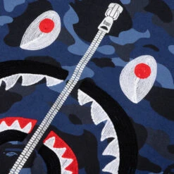 Color Camo Embroidery Shark Crewneck - Navy -Feature store A Bathing Ape Color Camo Embroidery Shark Crewneck Navy 001SWJ201003M NVY 04 17 23 Feature KN 6