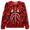 Color Camo Embroidery Shark Crewneck - Red 1 Color Camo Embroidery Shark Crewneck - Red -Feature store A Bathing Ape Color Camo Embroidery Shark Crewneck Red 001SWJ201003M RED 04 20 23 Feature DV