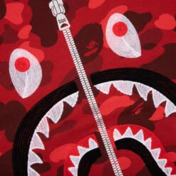 Color Camo Embroidery Shark Crewneck - Red -Feature store A Bathing Ape Color Camo Embroidery Shark Crewneck Red 001SWJ201003M RED 04 20 23 Feature DV 5