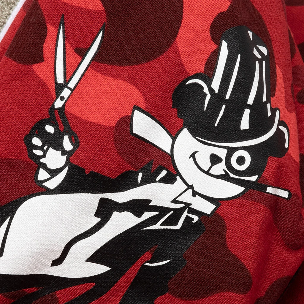 Color Camo Panda Full Zip Hoodie - Red 10 Color Camo Panda Full Zip Hoodie - Red - Image 8