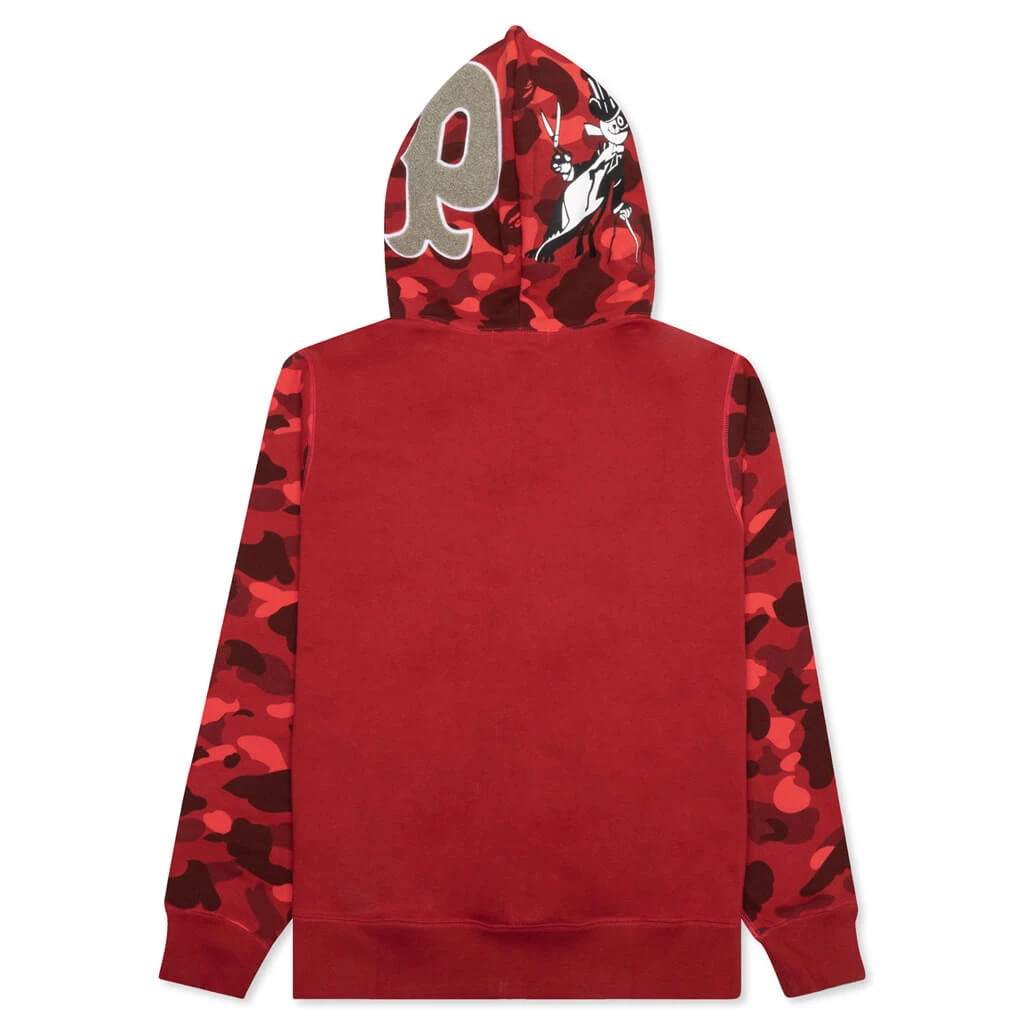 Color Camo Panda Full Zip Hoodie - Red 4 Color Camo Panda Full Zip Hoodie - Red - Image 2
