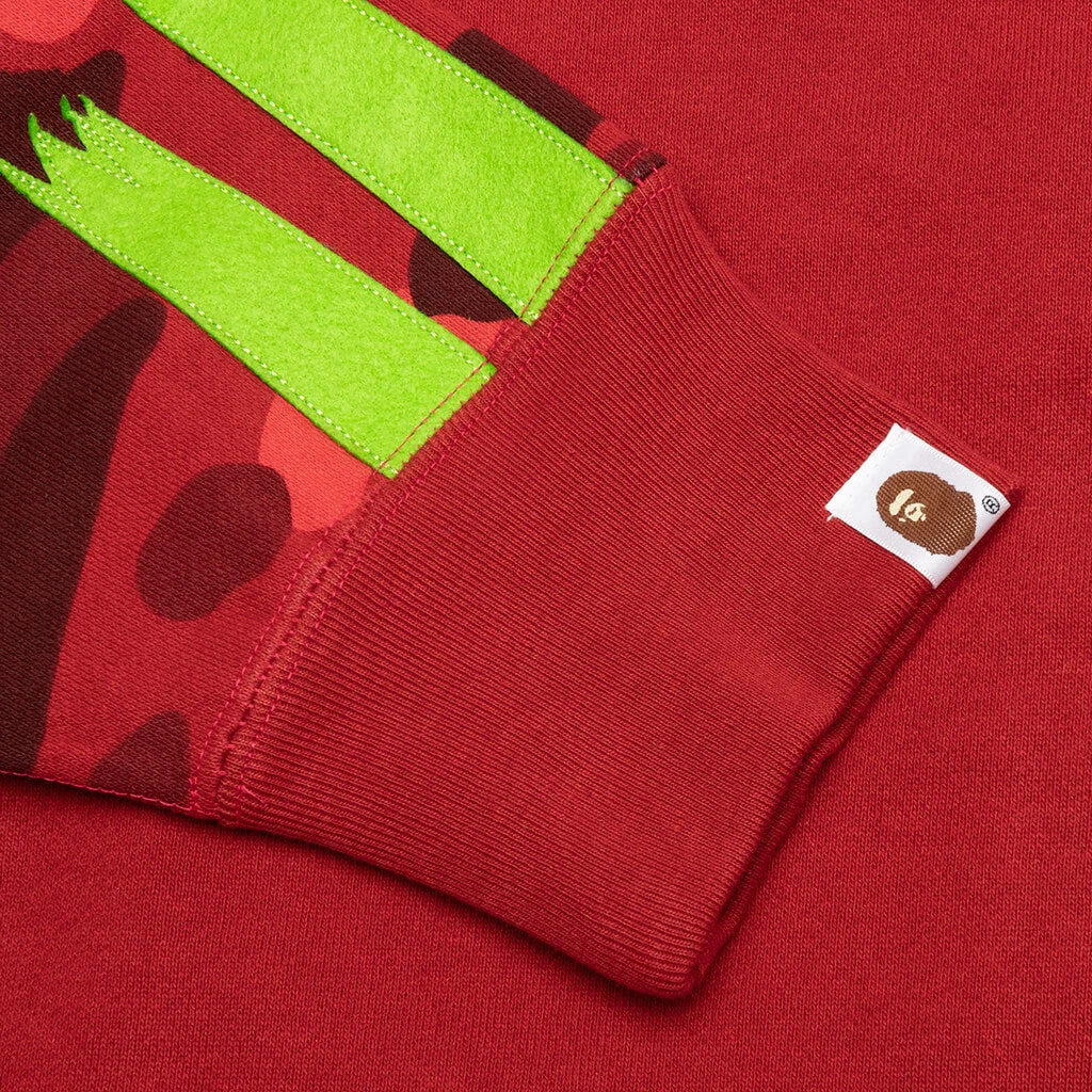 Color Camo Panda Full Zip Hoodie - Red 8 Color Camo Panda Full Zip Hoodie - Red - Image 6