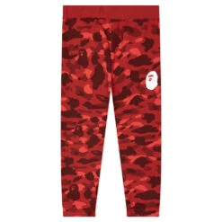 Color Camo Wide Fit Sweat Pants - Red