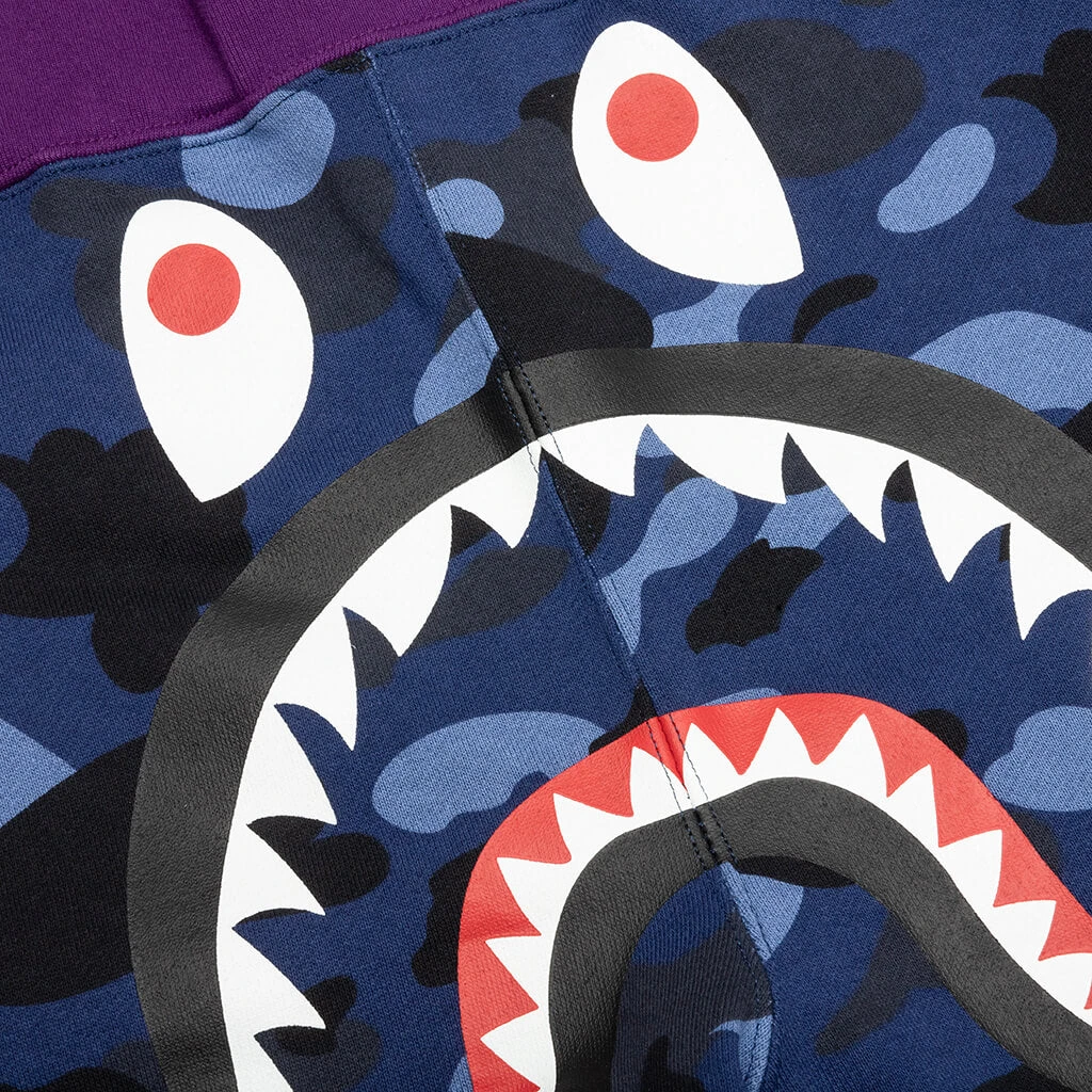 Crazy Camo Shark Sweat Shorts - Navy 5 Crazy Camo Shark Sweat Shorts - Navy - Image 3