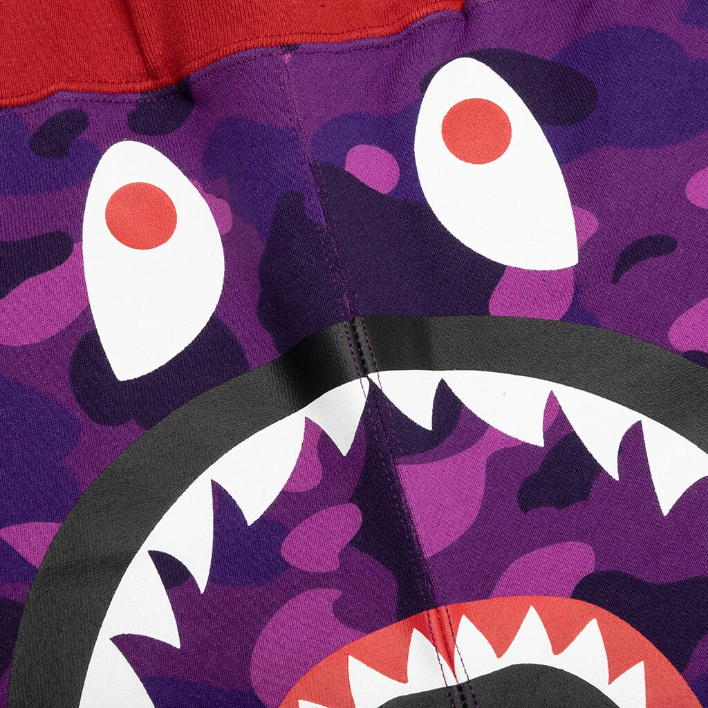 Crazy Camo Shark Sweat Shorts - Purple 5 Crazy Camo Shark Sweat Shorts - Purple - Image 3
