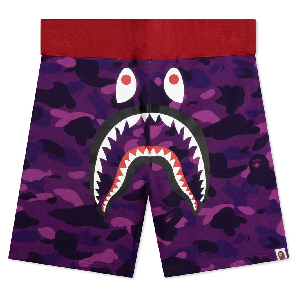 Crazy Camo Shark Sweat Shorts - Purple 3 Crazy Camo Shark Sweat Shorts - Purple
