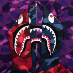 Crazy Shark Wide Fit Full Zip Double Hoodie - Multi -Feature store A Bathing Ape Crazy Shark Wide Fit Full Zip Double Hoodie Multi 001ZPI201001M MUL 01 03 23 Feature VR 12