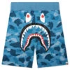 Honeycomb Camo Shark Sweat Shorts - Blue