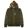 Military Shark Relaxed Fit Full Zip Hoodie - Olive Drab 2 Military Shark Relaxed Fit Full Zip Hoodie - Olive Drab -Feature store A Bathing Ape Military Shark Relaxed Fit Full Zip Hoodie Olive Drab 001ZPI301019M OLD 01 03 23 Feature VR