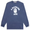 Overdye College L/S Tee - Navy 1 Overdye College L/S Tee - Navy -Feature store A Bathing Ape Overdye College L S Tee Navy 001LTJ301018M NVY 04 17 23 Feature KN NF