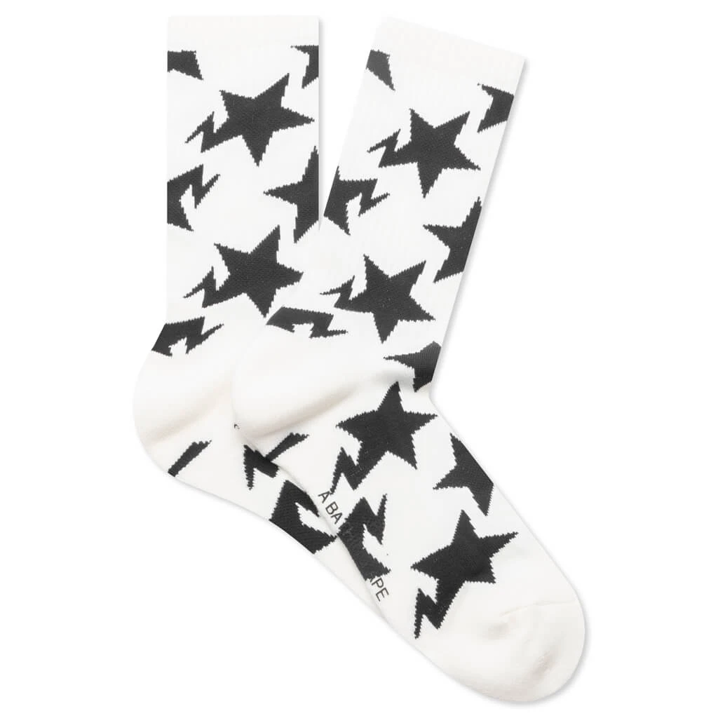 STA Pattern Socks - White 3 STA Pattern Socks - White