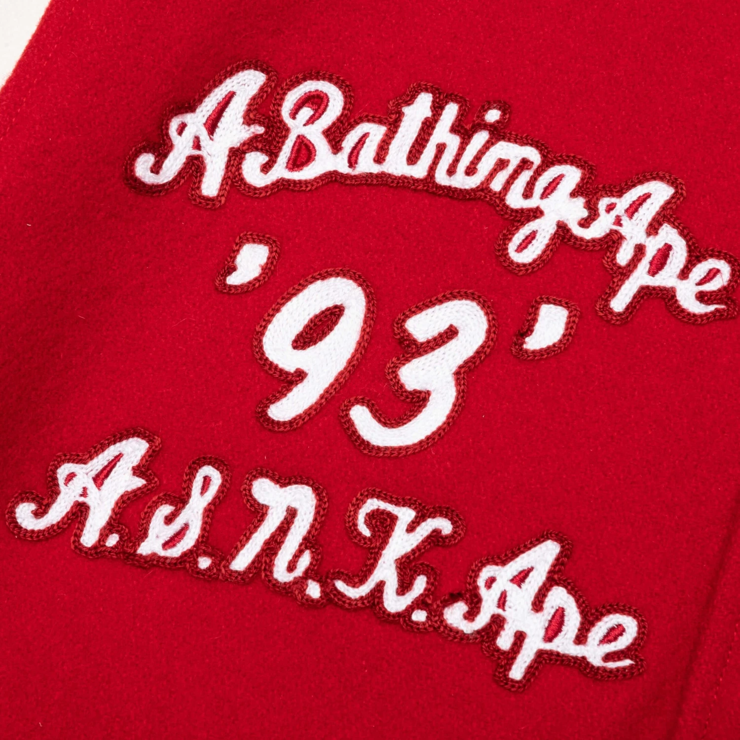 Bape Multi Motif Varsity Jacket - Red 6 Bape Multi Motif Varsity Jacket - Red - Image 4