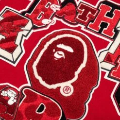 Bape Multi Motif Varsity Jacket - Red 15 Bape Multi Motif Varsity Jacket - Red -Feature store Bape Multi Motif Varsity Jacket M Red 001HJJ801001M 12 07 23 Feature KN 8
