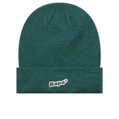 Bape Patch Knit Cap - Green -Feature store Bape Patch Knit Cap Green 001HTJ801003MGRN00F 12 04 23 Feature VR 3