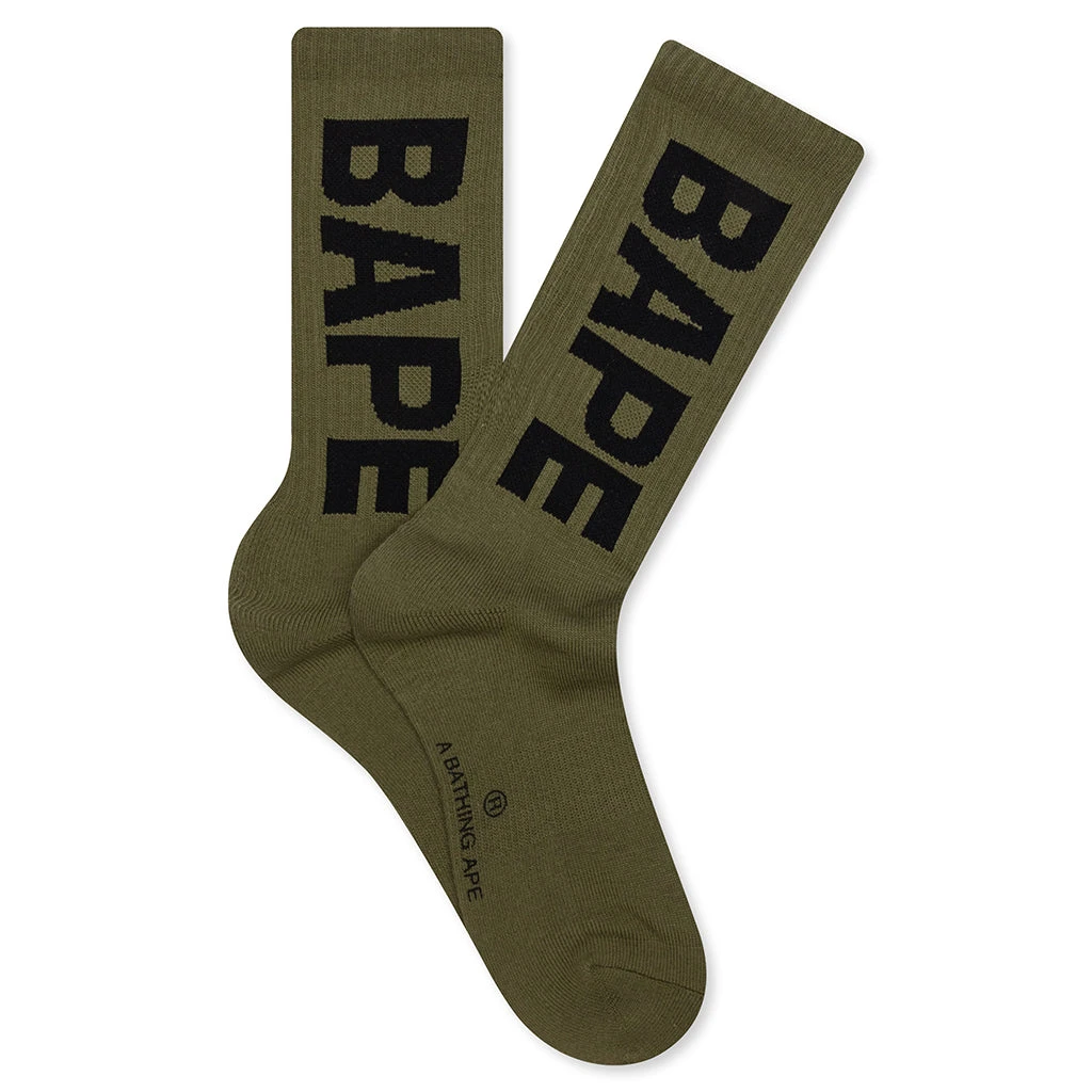 Bape Socks - Olive Drab 3 Bape Socks - Olive Drab