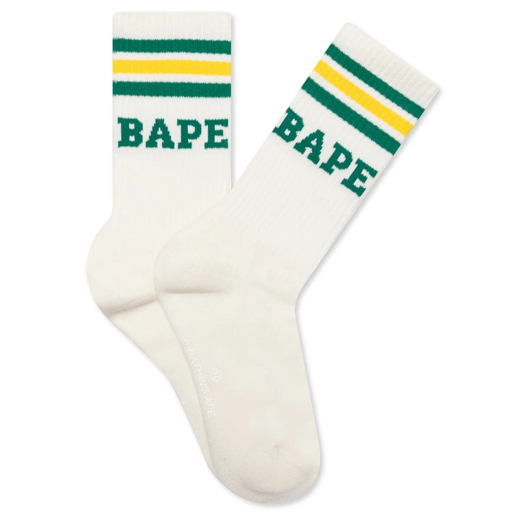 Bape Stripe Socks - Green/Yellow 3 Bape Stripe Socks - Green/Yellow