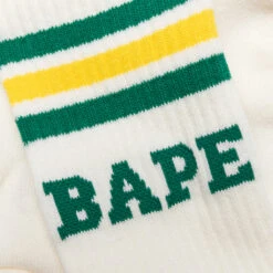 Bape Stripe Socks - Green/Yellow 5 Bape Stripe Socks - Green/Yellow -Feature store Bape Stripe Socks Green Yellow 001SOK801003M GRD 09 03 24 Feature JP