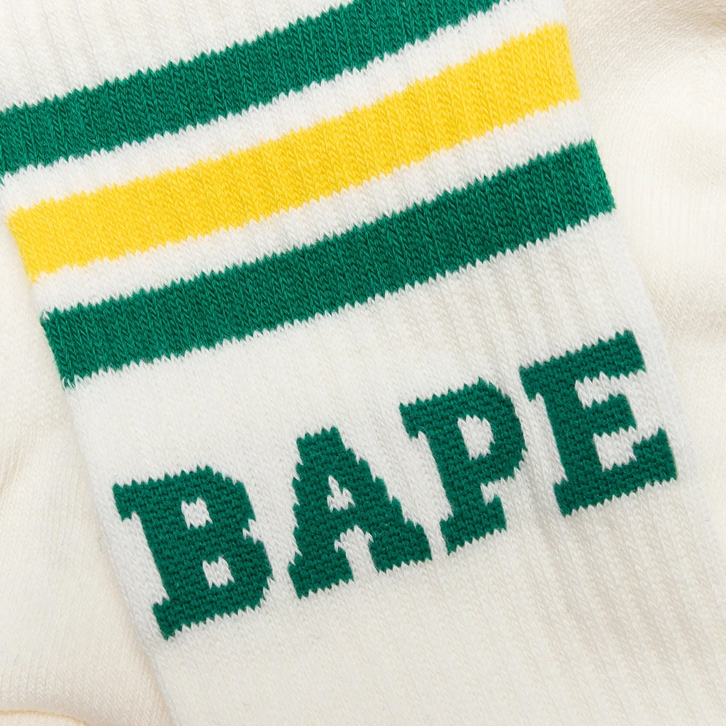 Bape Stripe Socks - Green/Yellow 4 Bape Stripe Socks - Green/Yellow - Image 2