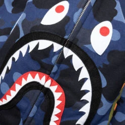 Camo Shark Full Zip Hoodie - Navy -Feature store Camo Shark Full Zip Hoodie Navy 001ZPJ201003MNVY 06 29 23 Feature KN 10