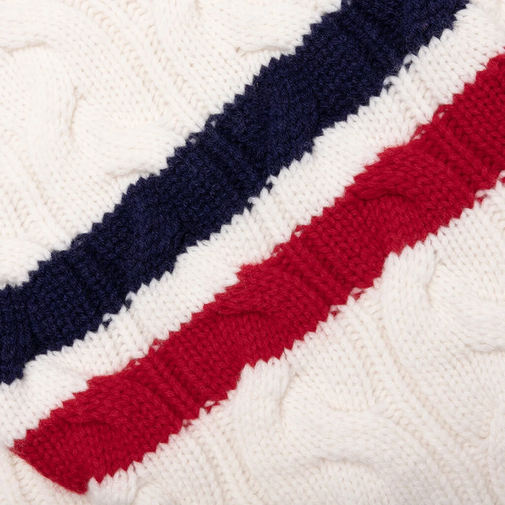 College Badges Knit Cardigan - Ivory 6 College Badges Knit Cardigan - Ivory - Image 4