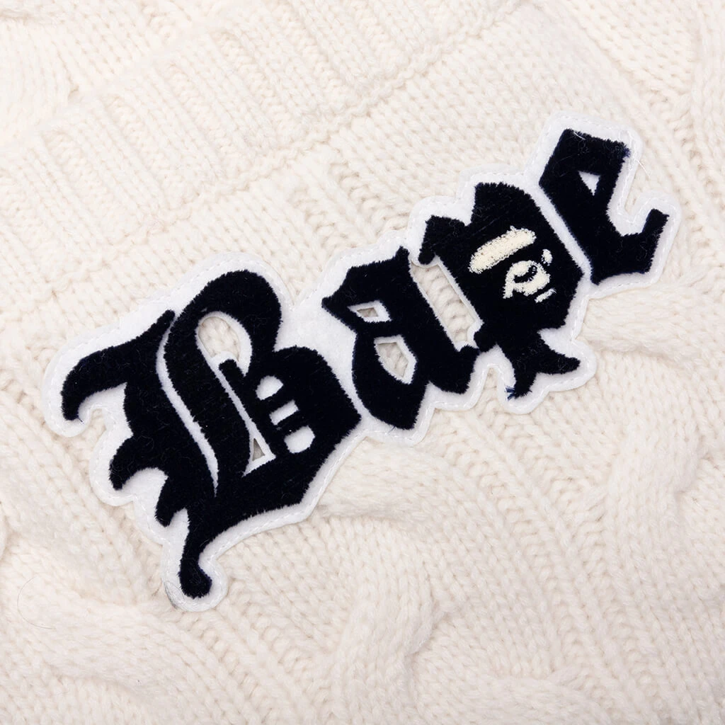 College Badges Knit Cardigan - Ivory 7 College Badges Knit Cardigan - Ivory - Image 5