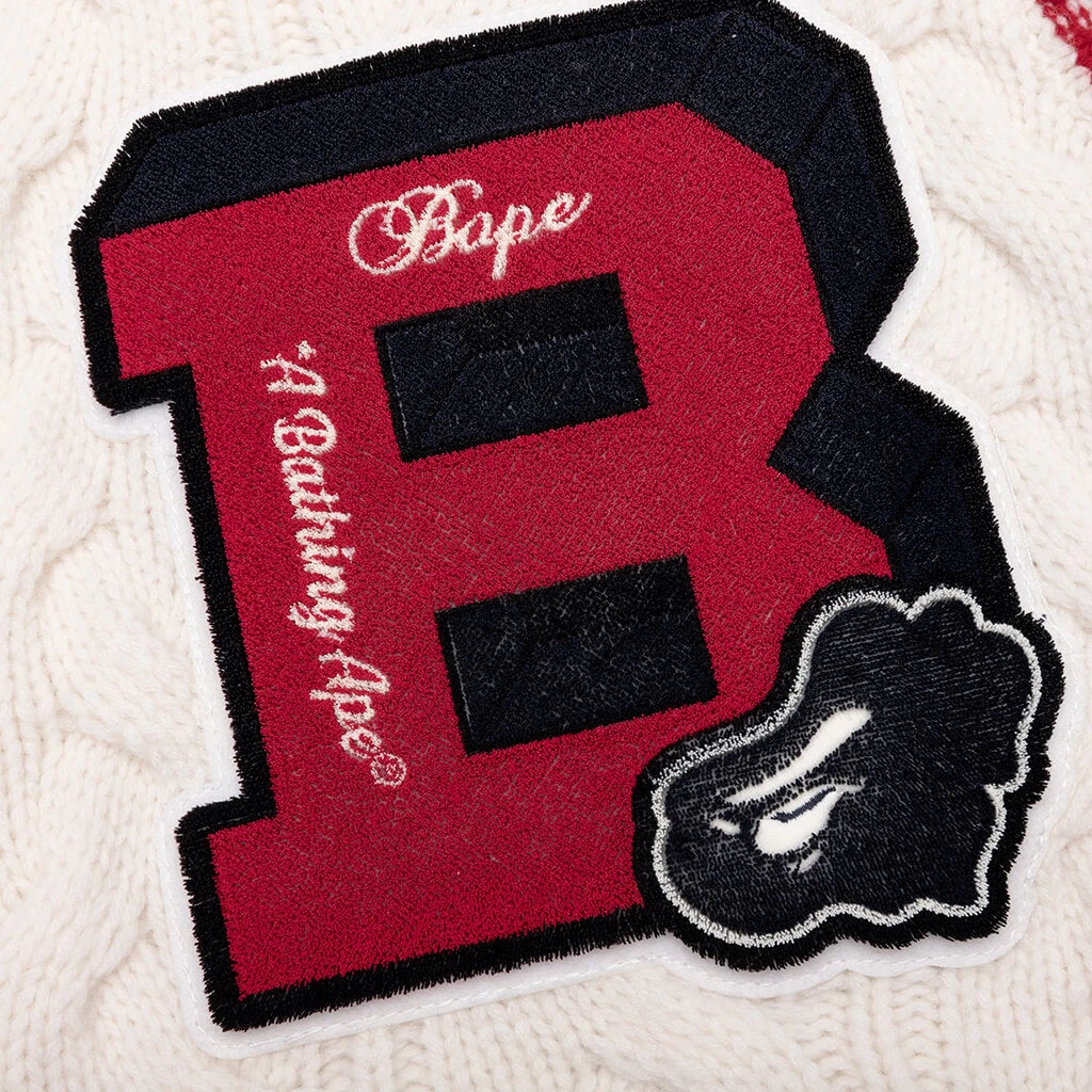 College Badges Knit Cardigan - Ivory 5 College Badges Knit Cardigan - Ivory - Image 3